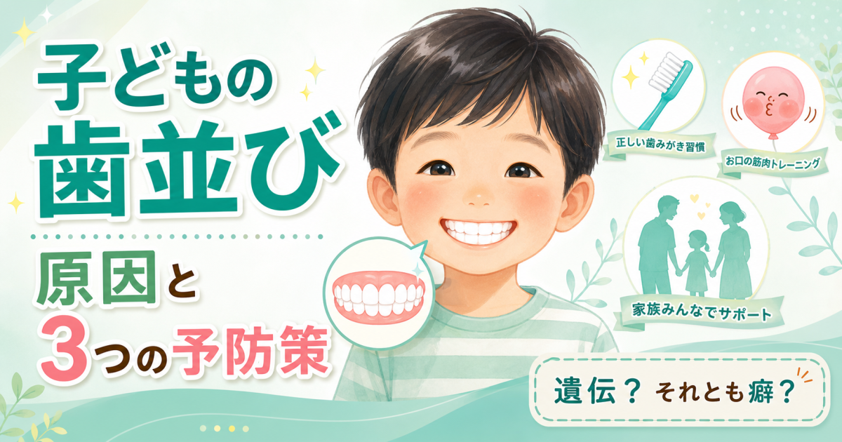 子どもの歯並びが悪くなる原因とは?遺伝や癖の関係と3つの予防策