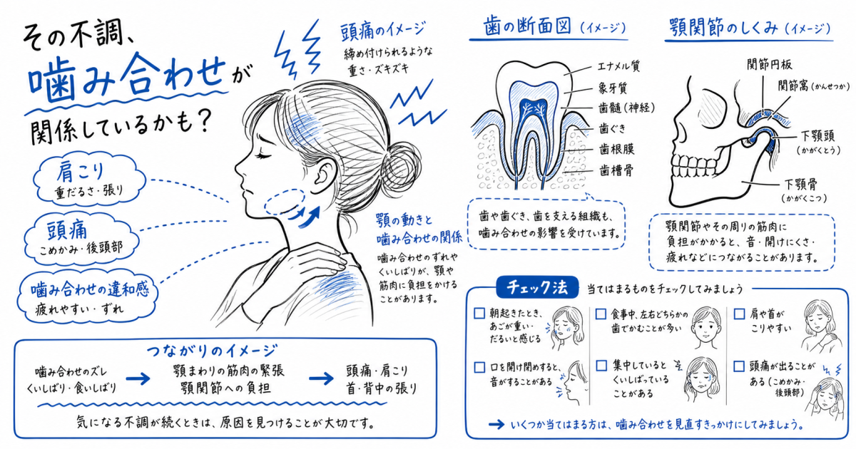 肩こり・頭痛は噛み合わせが原因？歯科医師が教える3つのチェック法